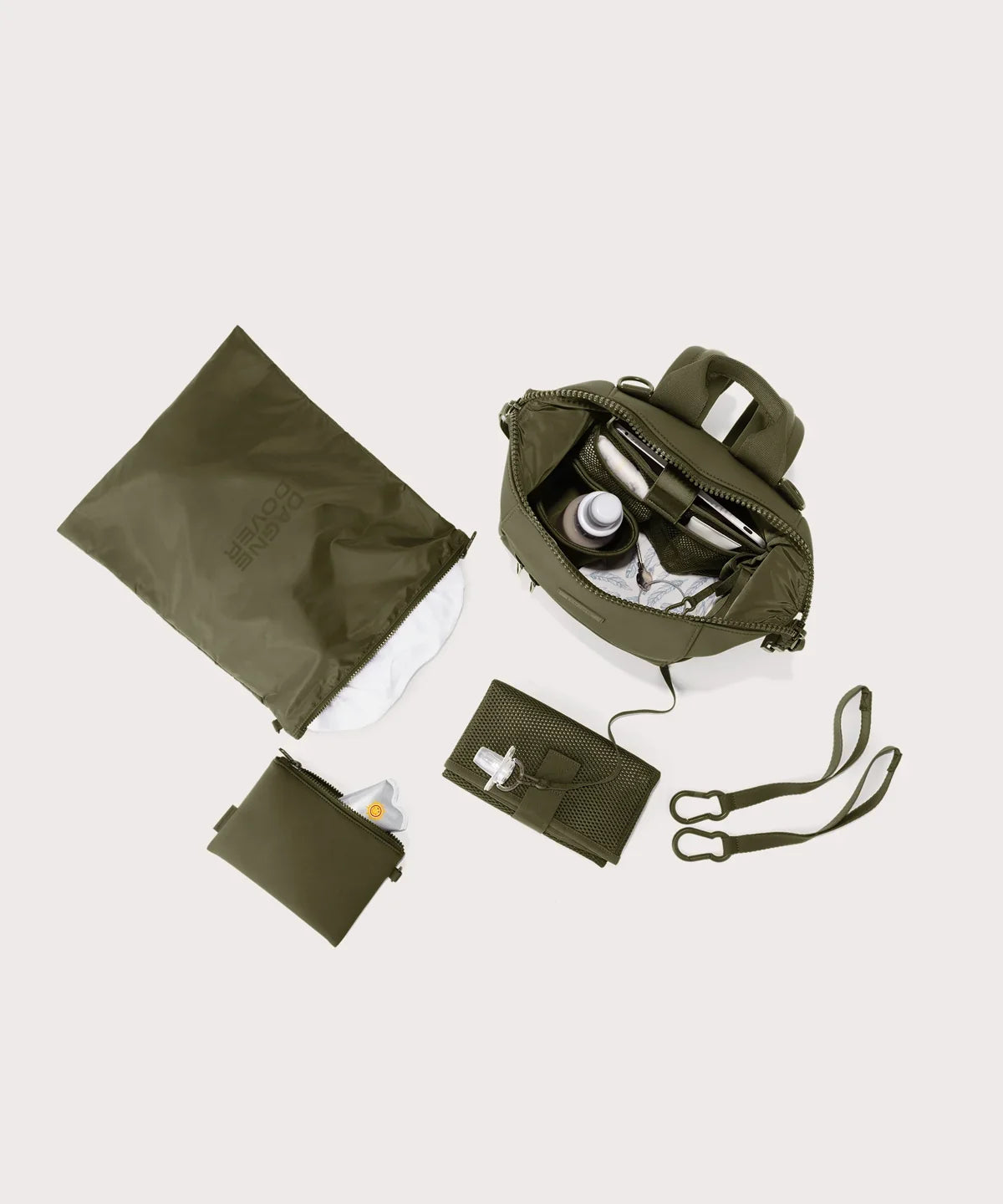 Indi Diaper Backpack in Dark Moss, Small